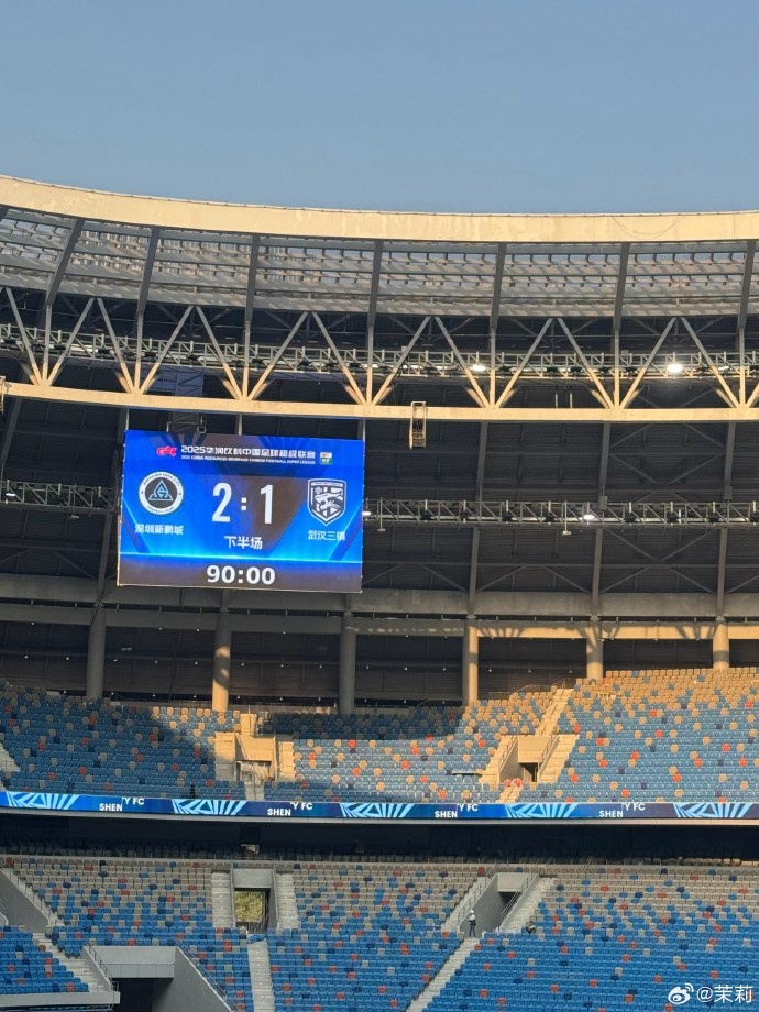 熱身賽：深圳新鵬城在常規(guī)時間2-1勝武漢三鎮(zhèn)，在加時賽2-2戰(zhàn)平