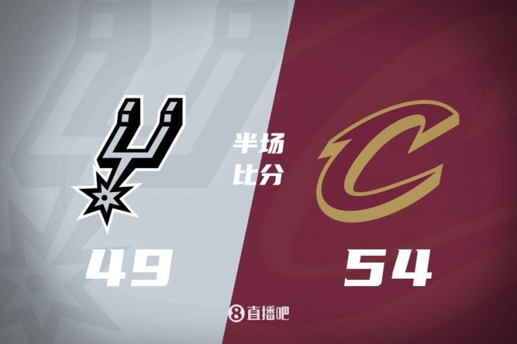 半場戰(zhàn)報-米切爾15+7 卡斯爾12中3 騎士54-49領先馬刺