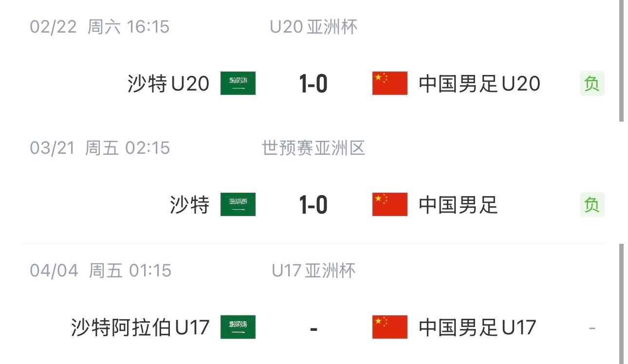 國字號三遇沙特！國少U17亞洲杯首戰(zhàn)對陣沙特，此前國足&國青均負(fù)