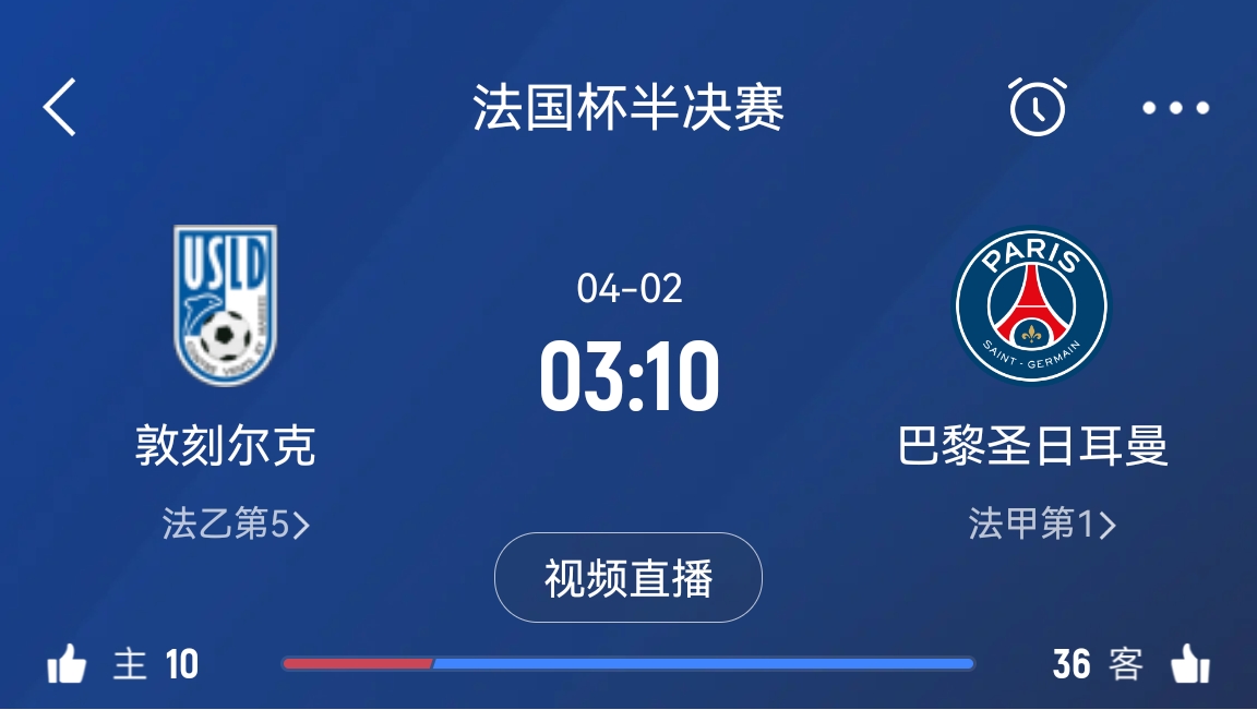 繼續(xù)大撤退？法國(guó)杯半決賽敦刻爾克挑戰(zhàn)巴黎，此前連續(xù)逆轉(zhuǎn)法甲隊(duì)